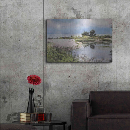 Luxe Metal Art 'Lake Coast' by Lori Deiter, Metal Wall Art,36x24
