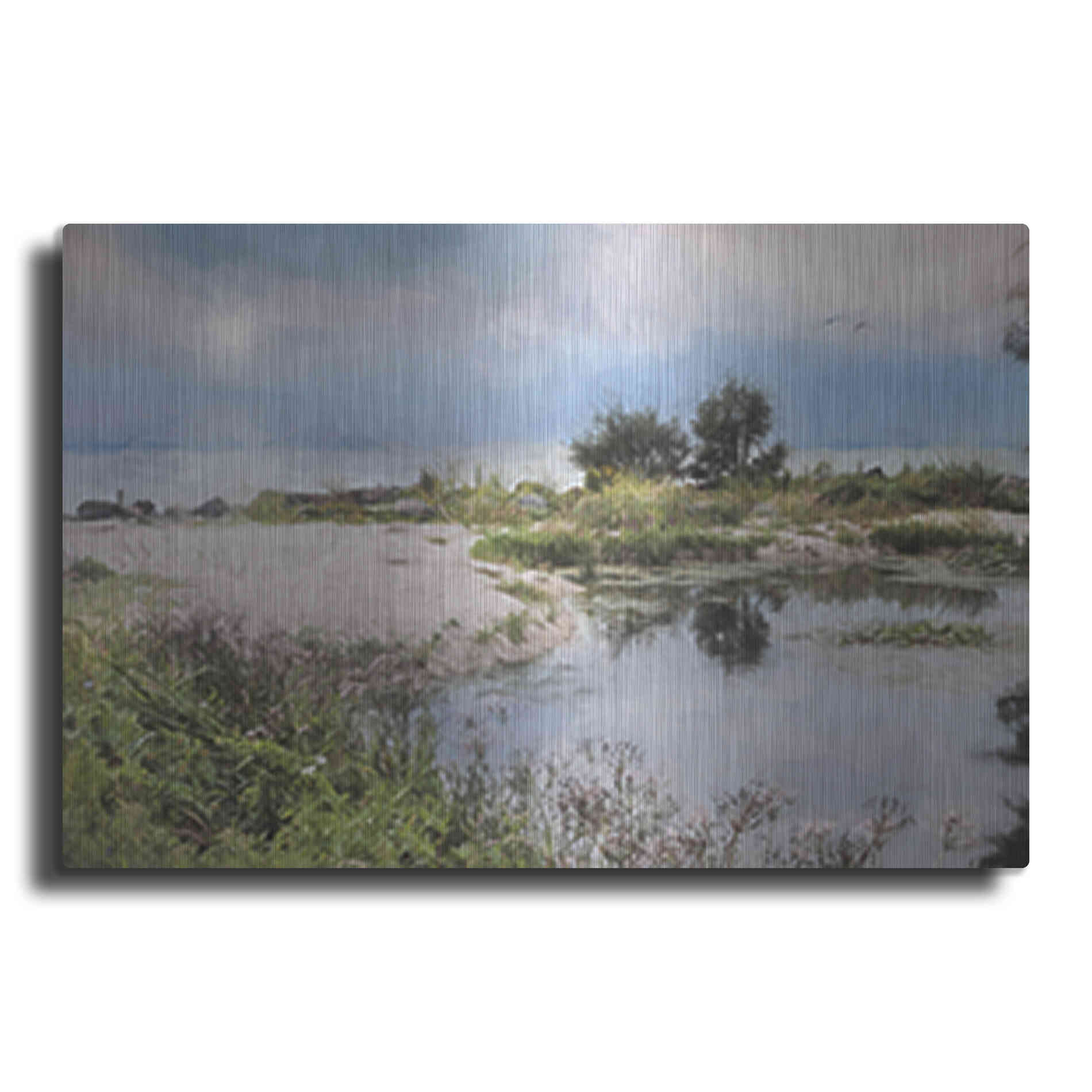 Luxe Metal Art 'Lake Coast' by Lori Deiter, Metal Wall Art