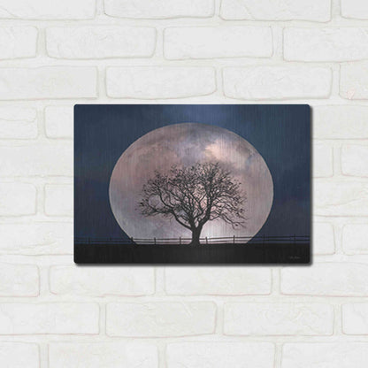 Luxe Metal Art 'Glowing Moonrise' by Lori Deiter, Metal Wall Art,16x12