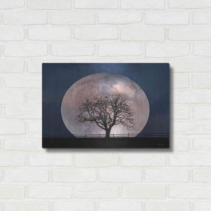 Luxe Metal Art 'Glowing Moonrise' by Lori Deiter, Metal Wall Art,24x16