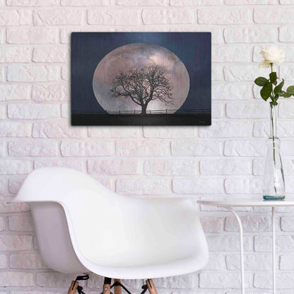 Luxe Metal Art 'Glowing Moonrise' by Lori Deiter, Metal Wall Art,24x16
