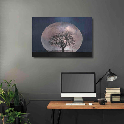 Luxe Metal Art 'Glowing Moonrise' by Lori Deiter, Metal Wall Art,36x24
