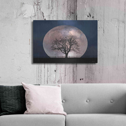Luxe Metal Art 'Glowing Moonrise' by Lori Deiter, Metal Wall Art,36x24