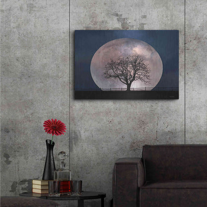 Luxe Metal Art 'Glowing Moonrise' by Lori Deiter, Metal Wall Art,36x24