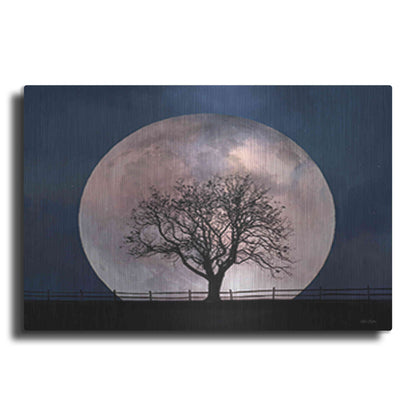 Luxe Metal Art 'Glowing Moonrise' by Lori Deiter, Metal Wall Art
