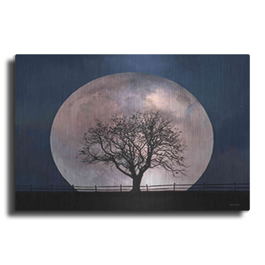 Luxe Metal Art 'Glowing Moonrise' by Lori Deiter, Metal Wall Art