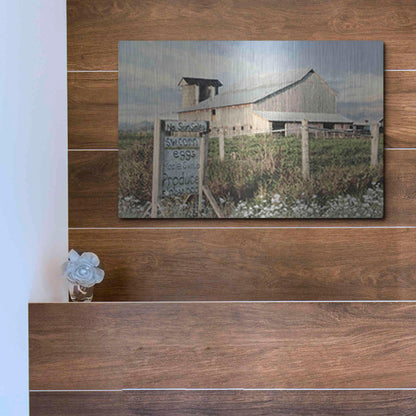 Luxe Metal Art 'Produce for Sale' by Lori Deiter, Metal Wall Art,16x12