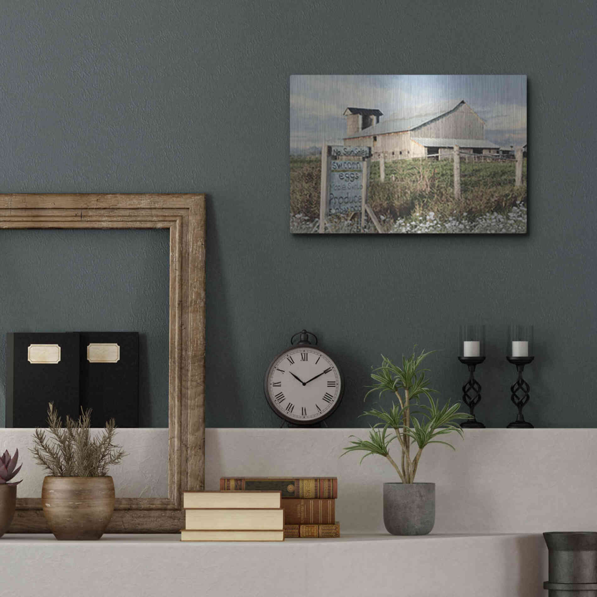 Luxe Metal Art 'Produce for Sale' by Lori Deiter, Metal Wall Art,16x12