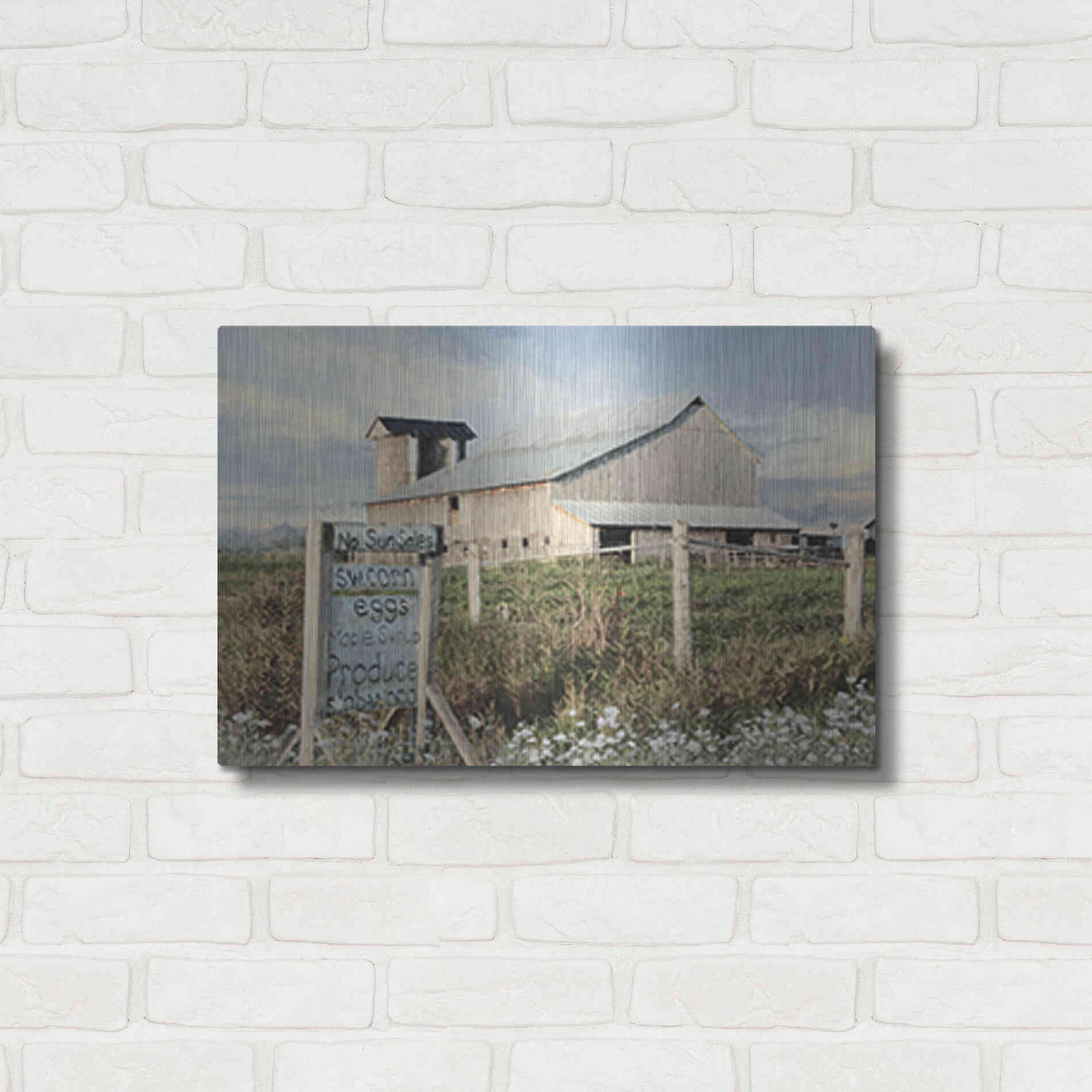 Luxe Metal Art 'Produce for Sale' by Lori Deiter, Metal Wall Art,24x16