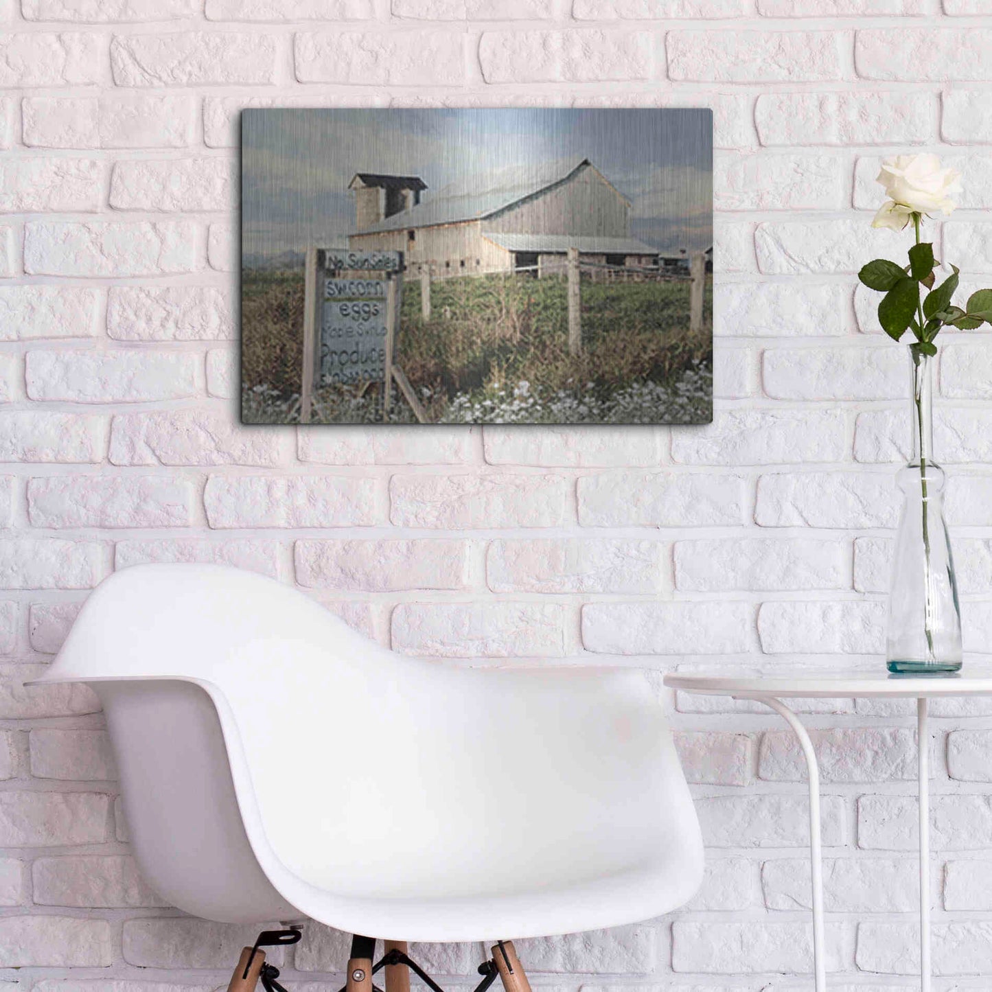 Luxe Metal Art 'Produce for Sale' by Lori Deiter, Metal Wall Art,24x16