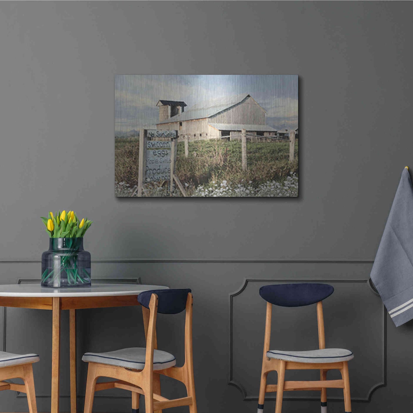 Luxe Metal Art 'Produce for Sale' by Lori Deiter, Metal Wall Art,36x24