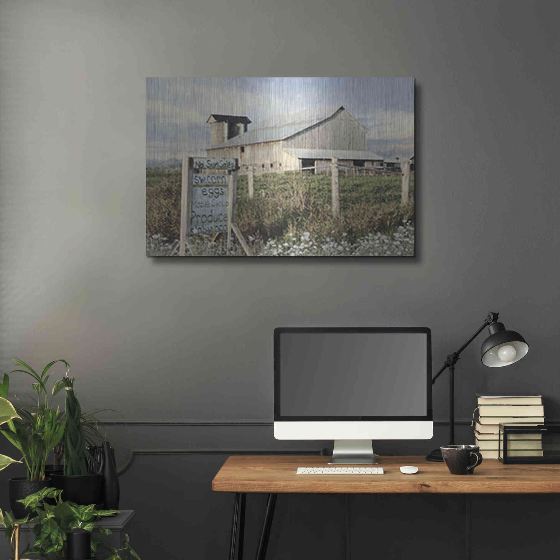 Luxe Metal Art 'Produce for Sale' by Lori Deiter, Metal Wall Art,36x24