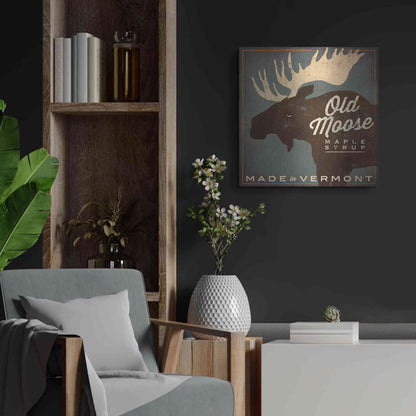 Luxe Metal Art 'Old Moose Maple Syrup Made in Vermont' by Ryan Fowler, Metal Wall Art,24x24