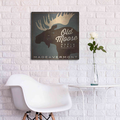 Luxe Metal Art 'Old Moose Maple Syrup Made in Vermont' by Ryan Fowler, Metal Wall Art,24x24