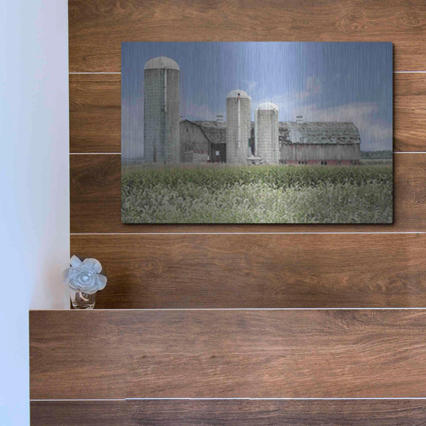 Luxe Metal Art 'Long Point Barn' by Lori Deiter, Metal Wall Art,16x12