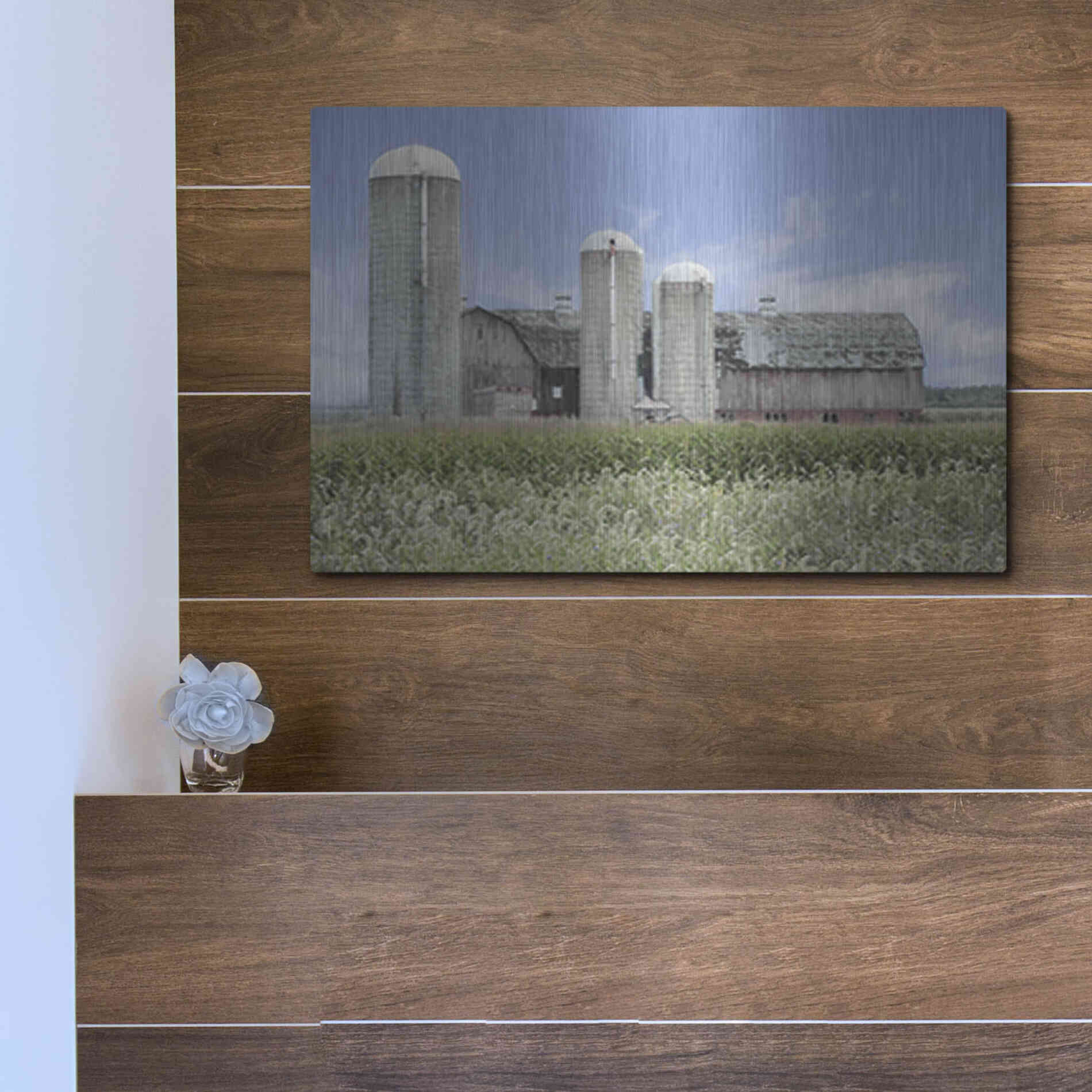 Luxe Metal Art 'Long Point Barn' by Lori Deiter, Metal Wall Art,16x12