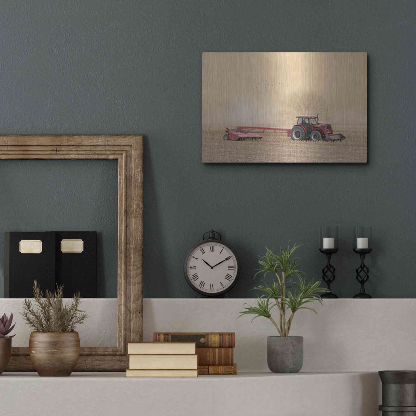 Luxe Metal Art 'Foggy Morning in the Field' by Lori Deiter, Metal Wall Art,16x12