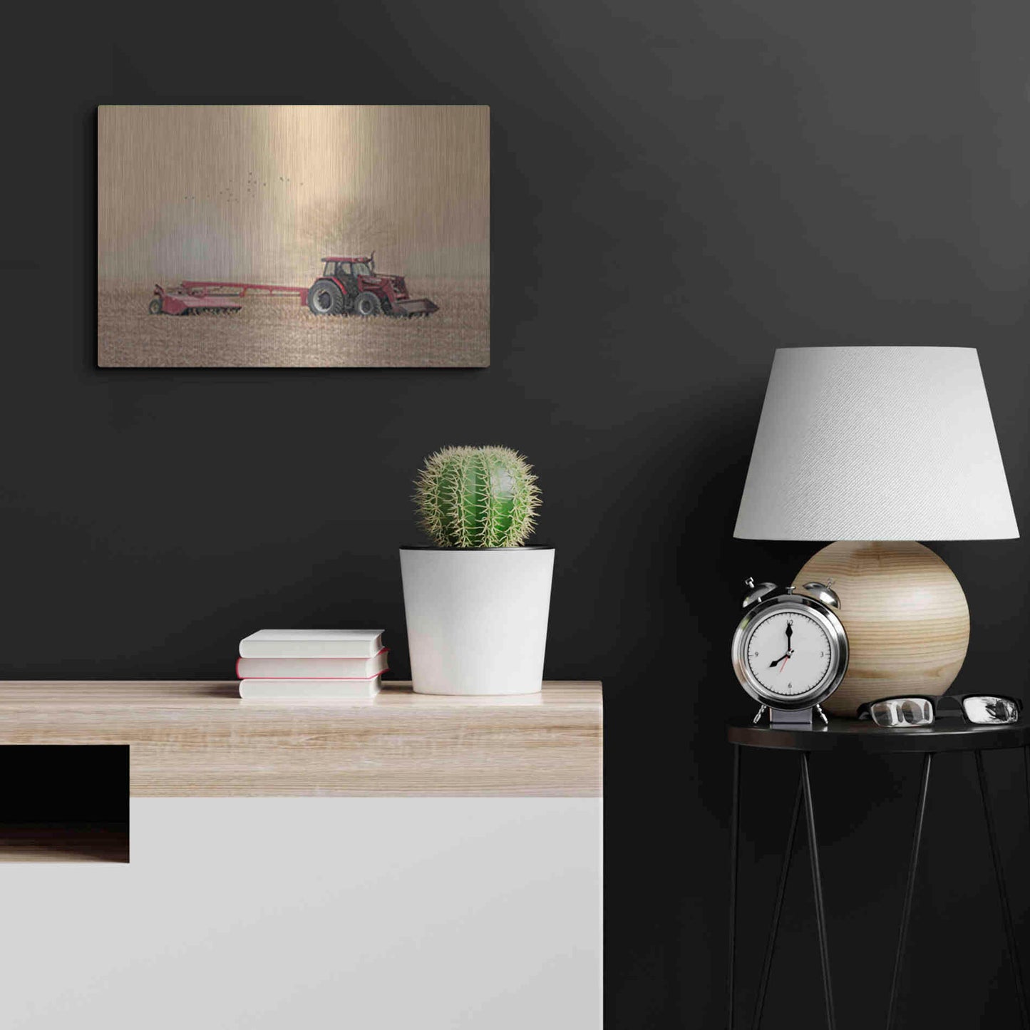 Luxe Metal Art 'Foggy Morning in the Field' by Lori Deiter, Metal Wall Art,24x16