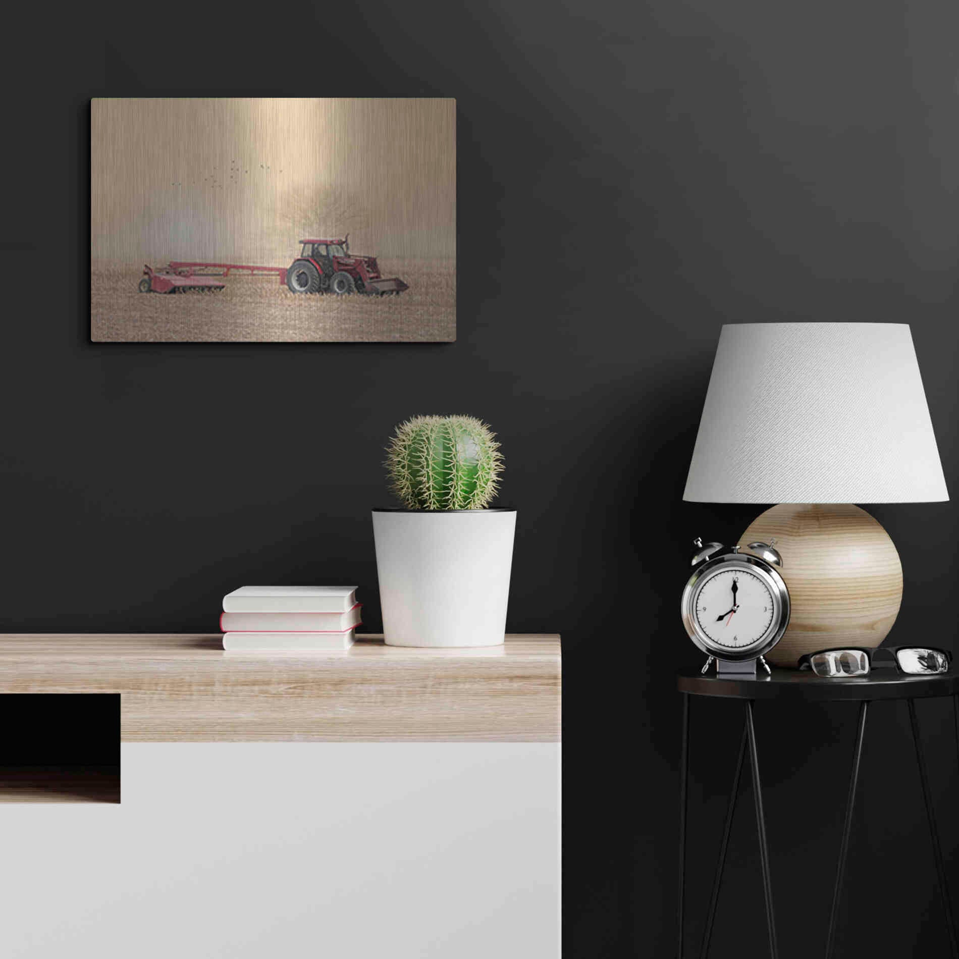Luxe Metal Art 'Foggy Morning in the Field' by Lori Deiter, Metal Wall Art,24x16