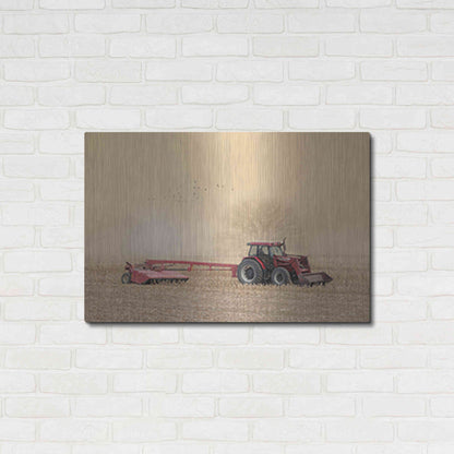 Luxe Metal Art 'Foggy Morning in the Field' by Lori Deiter, Metal Wall Art,36x24