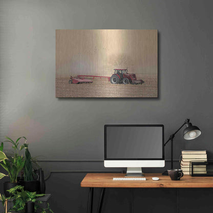 Luxe Metal Art 'Foggy Morning in the Field' by Lori Deiter, Metal Wall Art,36x24