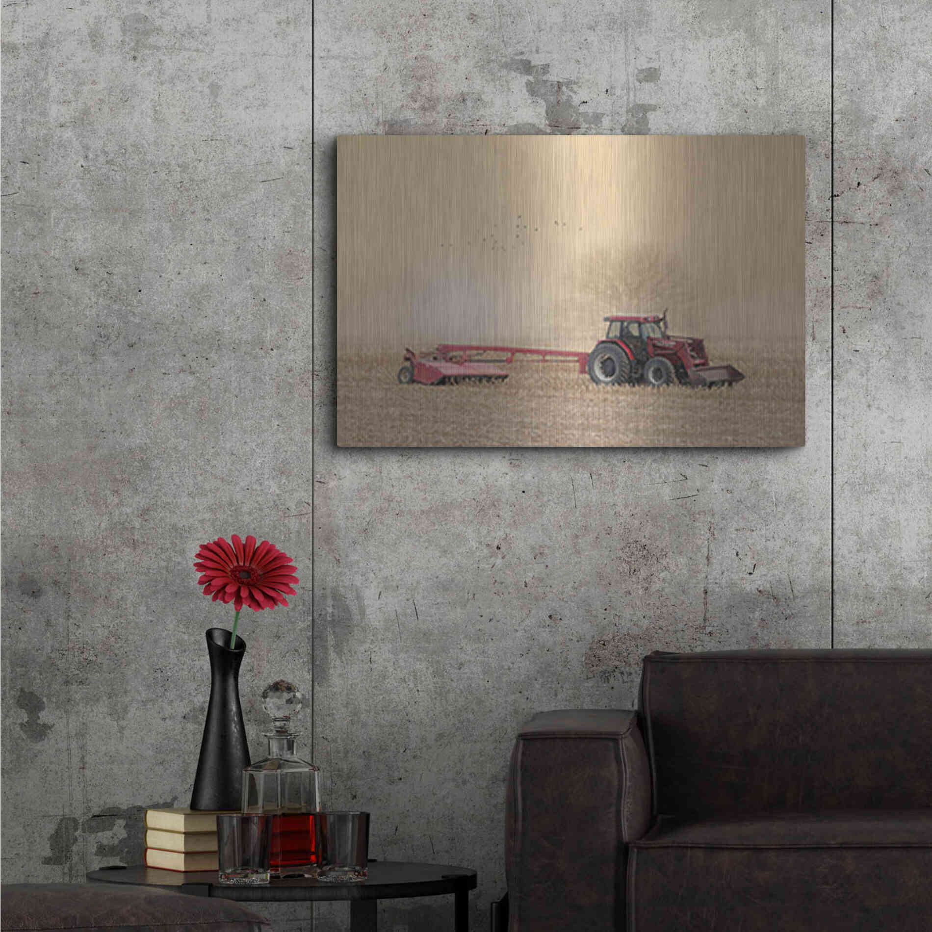 Luxe Metal Art 'Foggy Morning in the Field' by Lori Deiter, Metal Wall Art,36x24