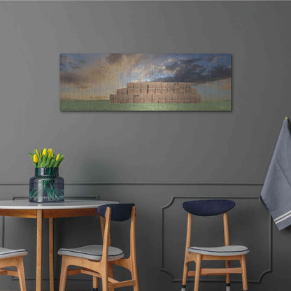 Luxe Metal Art 'Haystack Harvest' by Lori Deiter, Metal Wall Art,48x16