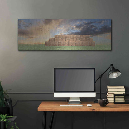 Luxe Metal Art 'Haystack Harvest' by Lori Deiter, Metal Wall Art,48x16