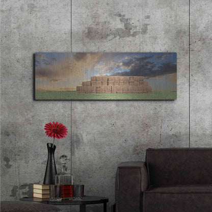 Luxe Metal Art 'Haystack Harvest' by Lori Deiter, Metal Wall Art,48x16