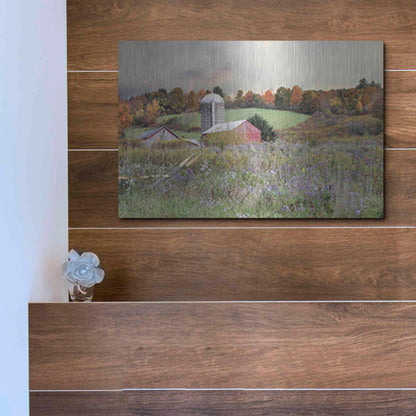 Luxe Metal Art 'Autumn Drive' by Lori Deiter, Metal Wall Art,16x12