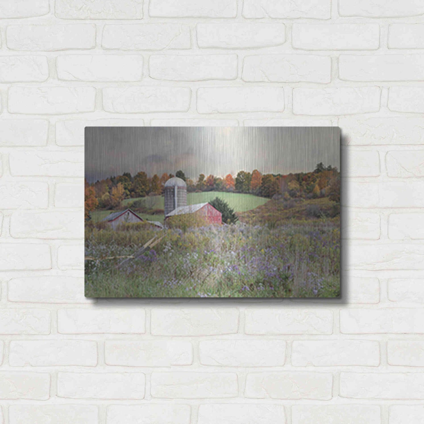 Luxe Metal Art 'Autumn Drive' by Lori Deiter, Metal Wall Art,24x16