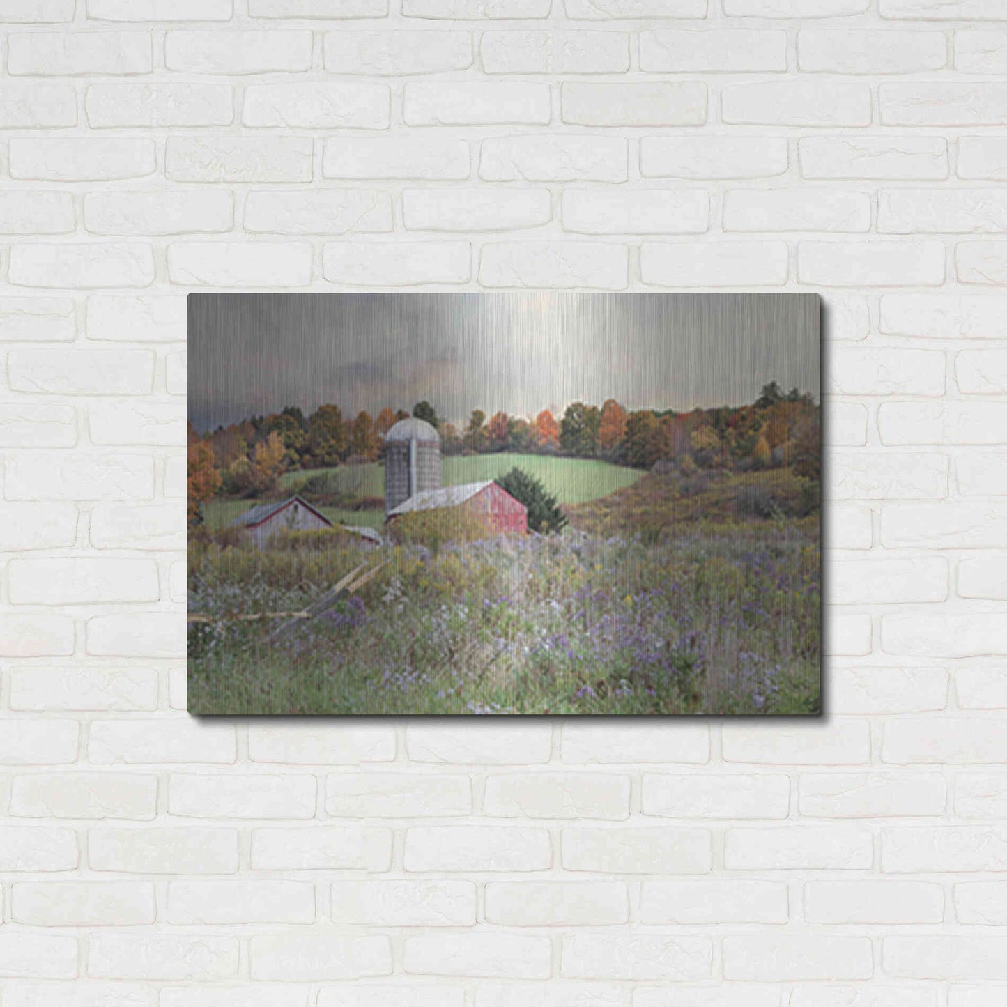 Luxe Metal Art 'Autumn Drive' by Lori Deiter, Metal Wall Art,36x24