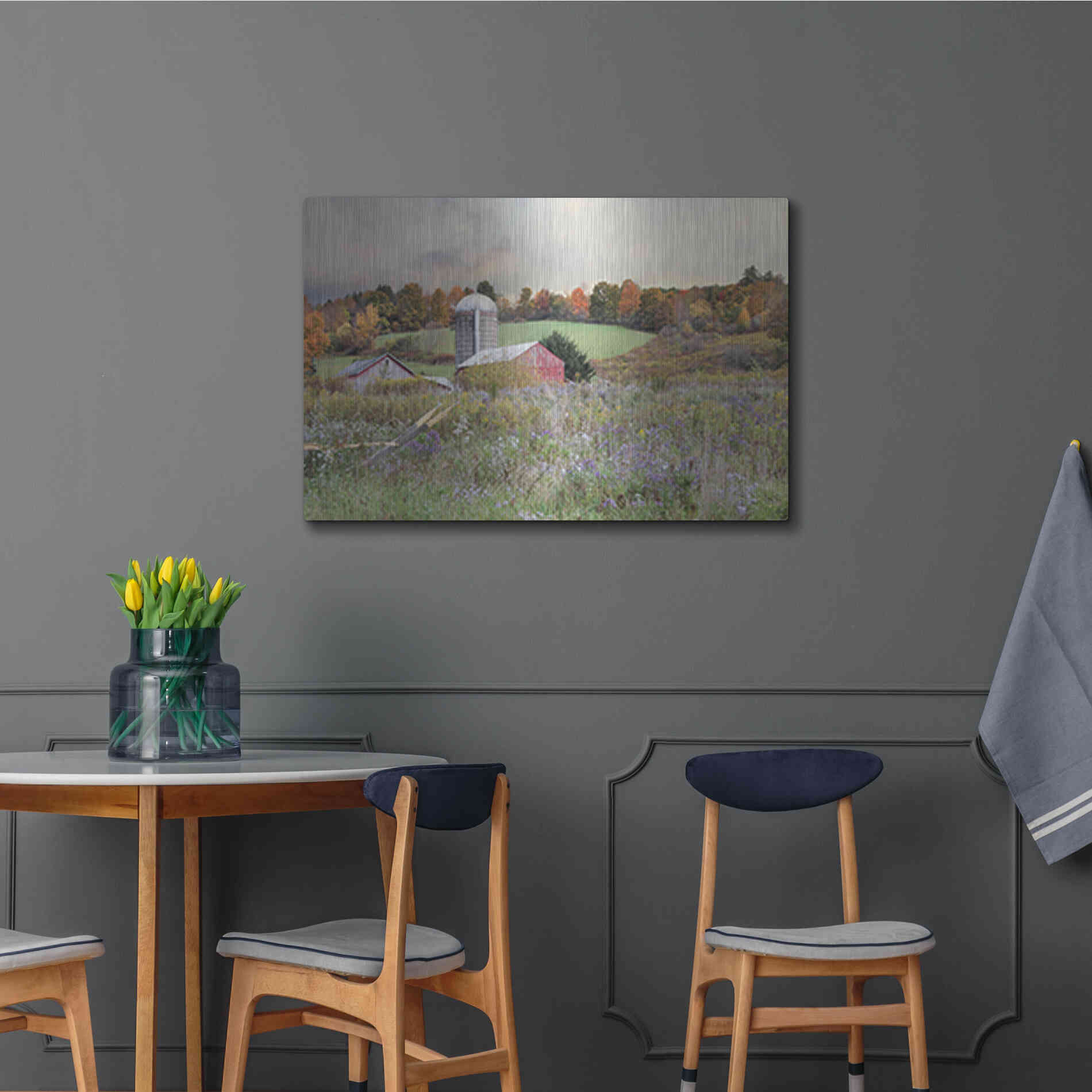 Luxe Metal Art 'Autumn Drive' by Lori Deiter, Metal Wall Art,36x24