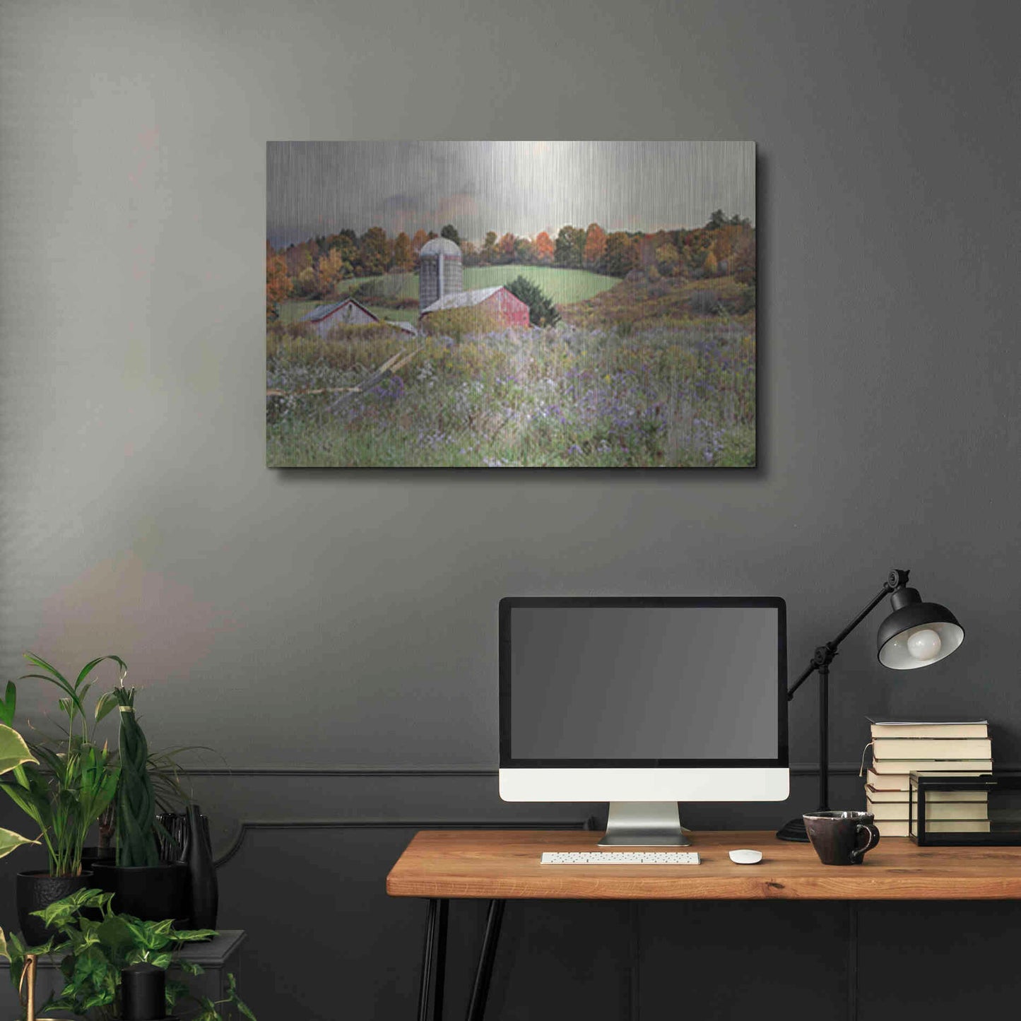 Luxe Metal Art 'Autumn Drive' by Lori Deiter, Metal Wall Art,36x24