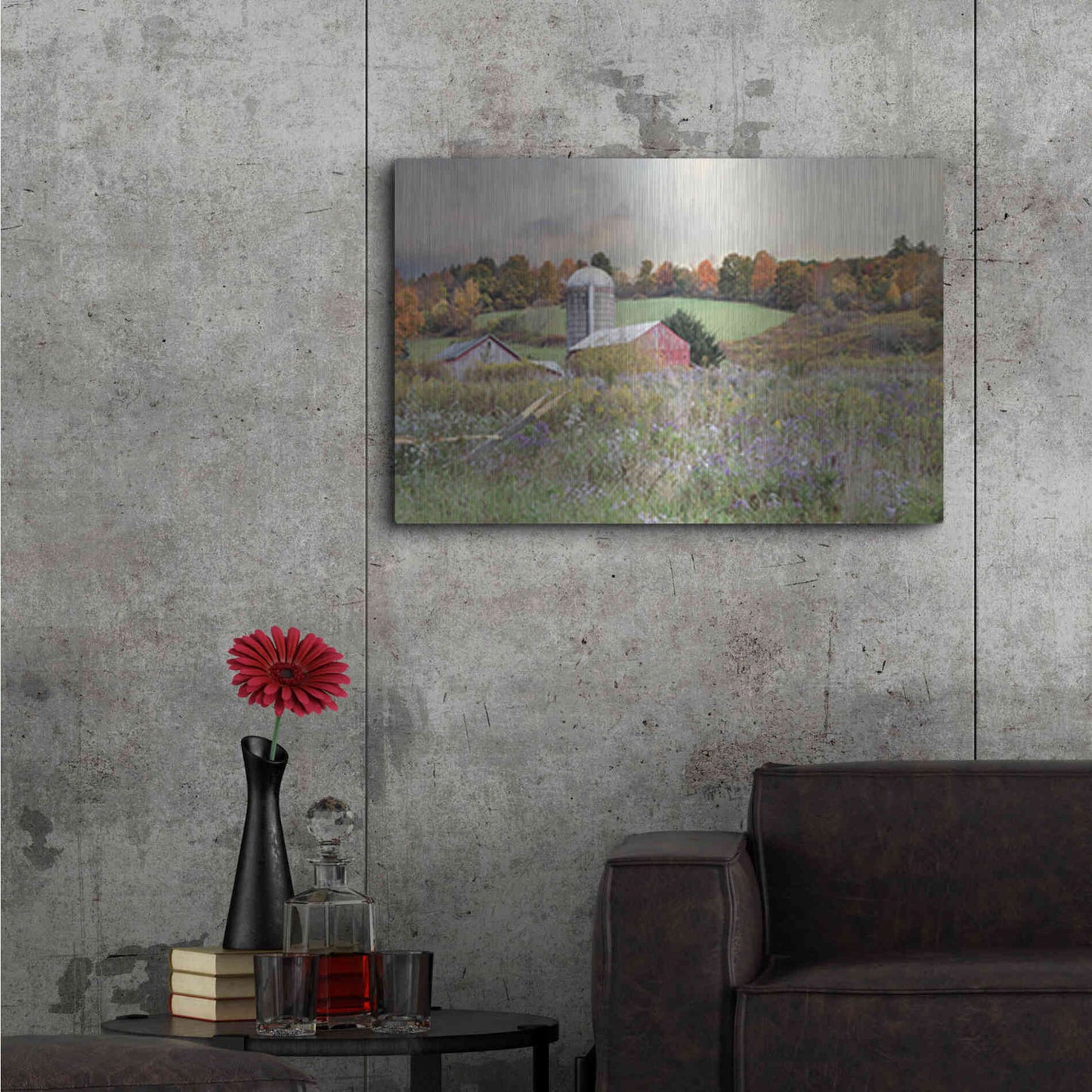 Luxe Metal Art 'Autumn Drive' by Lori Deiter, Metal Wall Art,36x24