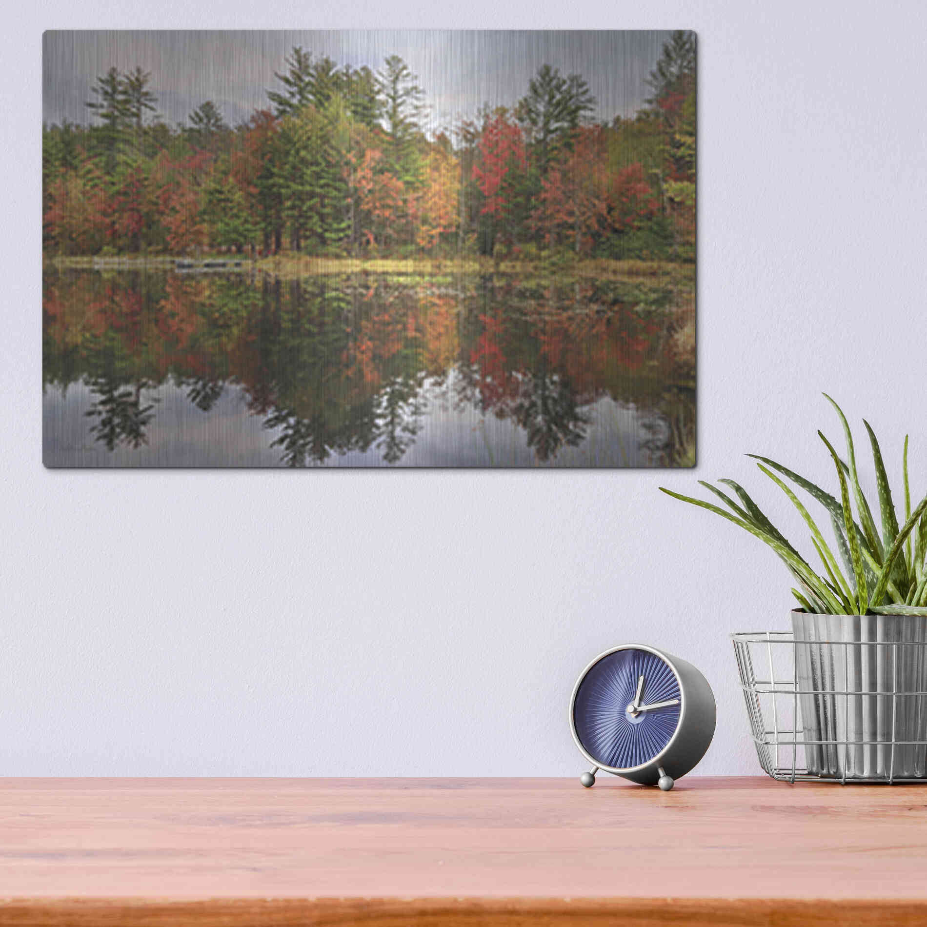 Luxe Metal Art 'Adirondacks Foliage' by Lori Deiter, Metal Wall Art,16x12