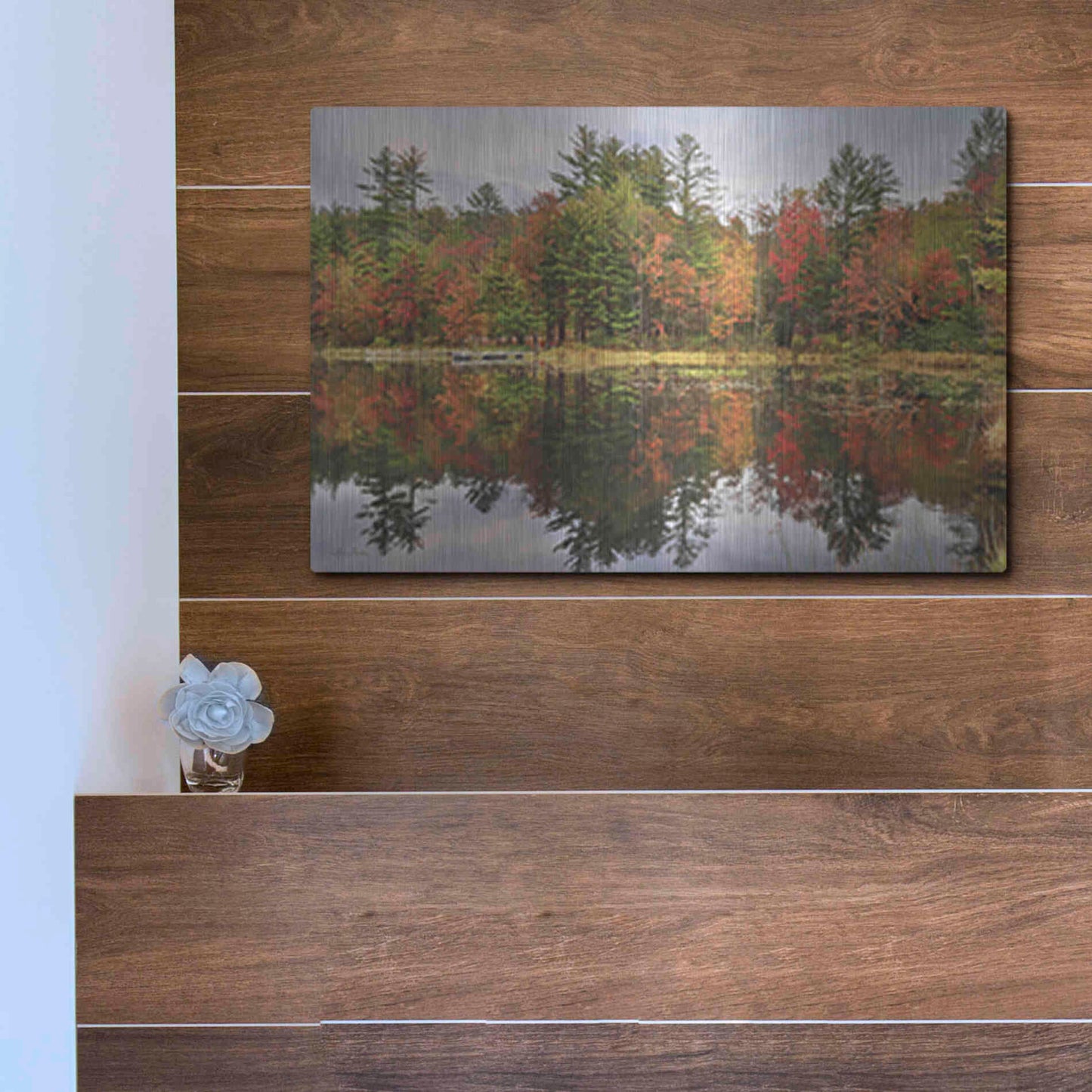 Luxe Metal Art 'Adirondacks Foliage' by Lori Deiter, Metal Wall Art,16x12