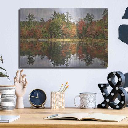 Luxe Metal Art 'Adirondacks Foliage' by Lori Deiter, Metal Wall Art,16x12