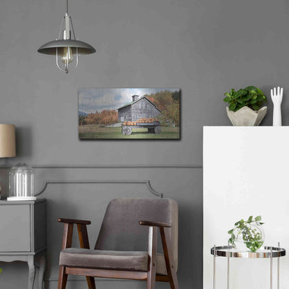 Luxe Metal Art 'Fall Roadside Market' by Lori Deiter, Metal Wall Art,24x12