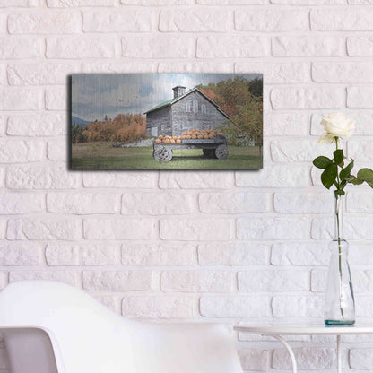 Luxe Metal Art 'Fall Roadside Market' by Lori Deiter, Metal Wall Art,24x12