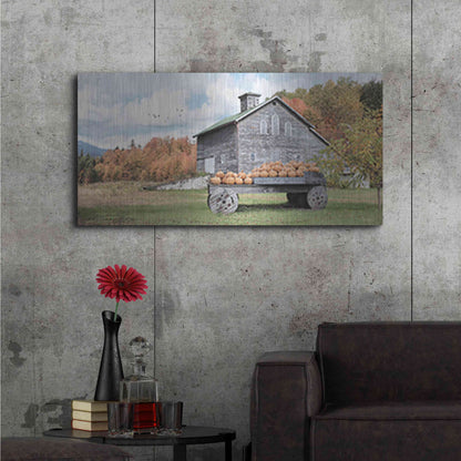 Luxe Metal Art 'Fall Roadside Market' by Lori Deiter, Metal Wall Art,48x24