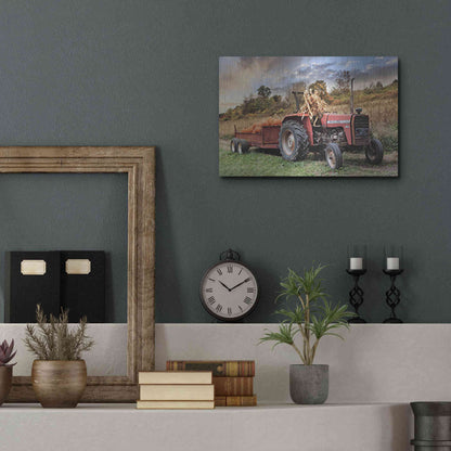 Luxe Metal Art 'Pumpkin Harvest Tractor' by Lori Deiter, Metal Wall Art,16x12
