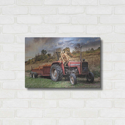 Luxe Metal Art 'Pumpkin Harvest Tractor' by Lori Deiter, Metal Wall Art,24x16