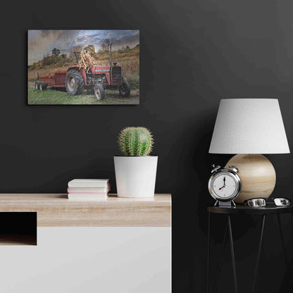 Luxe Metal Art 'Pumpkin Harvest Tractor' by Lori Deiter, Metal Wall Art,24x16