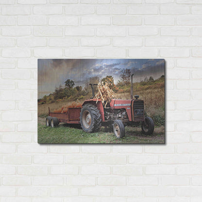 Luxe Metal Art 'Pumpkin Harvest Tractor' by Lori Deiter, Metal Wall Art,36x24