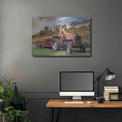 Luxe Metal Art 'Pumpkin Harvest Tractor' by Lori Deiter, Metal Wall Art,36x24