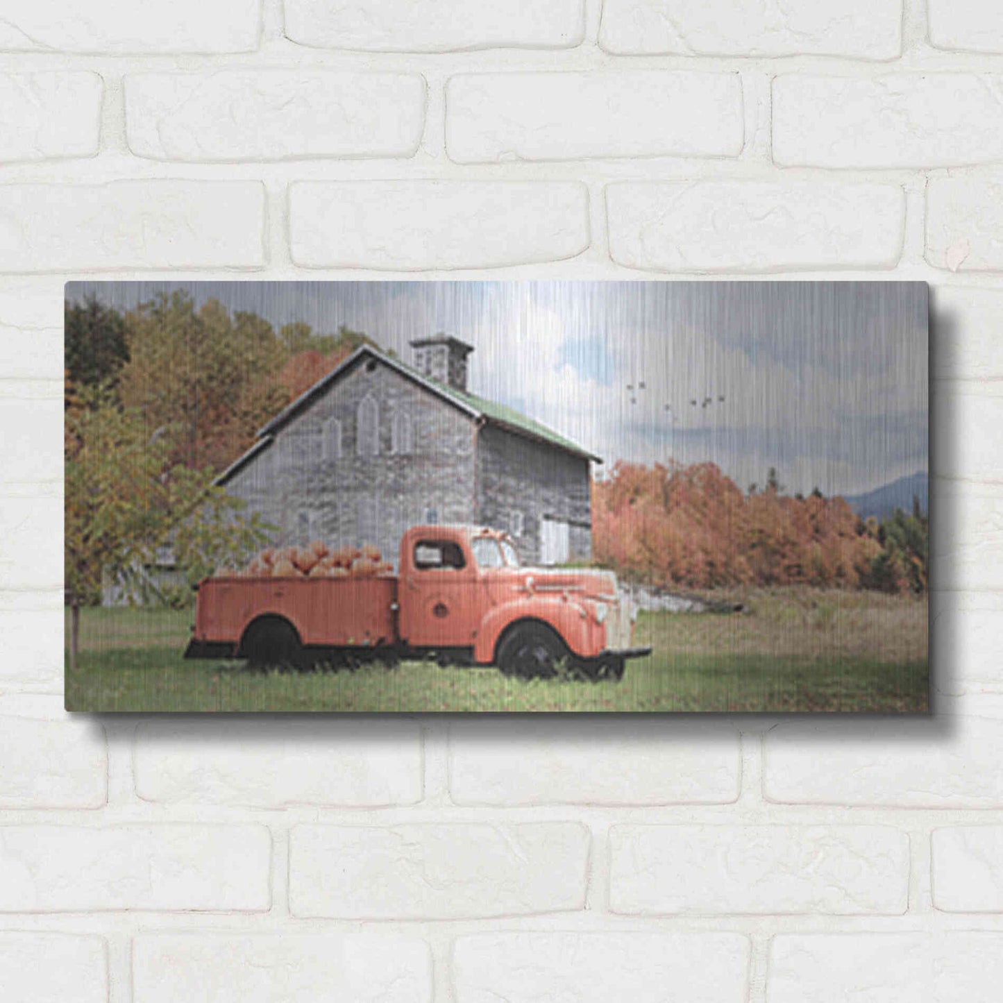 Luxe Metal Art 'Pumpkin Patch' by Lori Deiter, Metal Wall Art,24x12