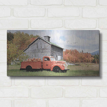 Luxe Metal Art 'Pumpkin Patch' by Lori Deiter, Metal Wall Art,24x12