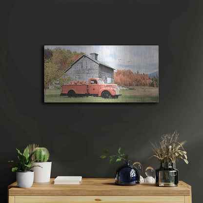 Luxe Metal Art 'Pumpkin Patch' by Lori Deiter, Metal Wall Art,24x12