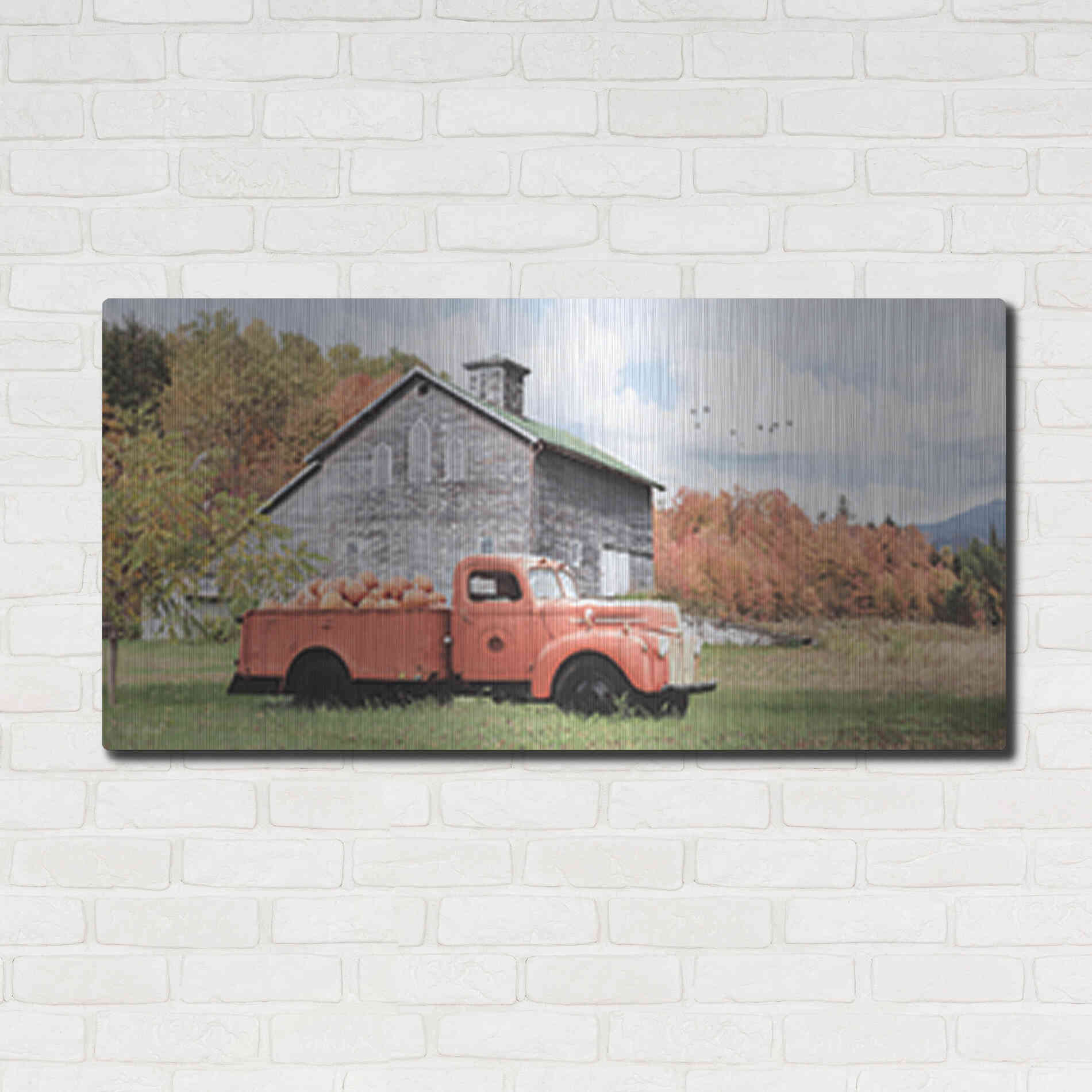 Luxe Metal Art 'Pumpkin Patch' by Lori Deiter, Metal Wall Art,48x24